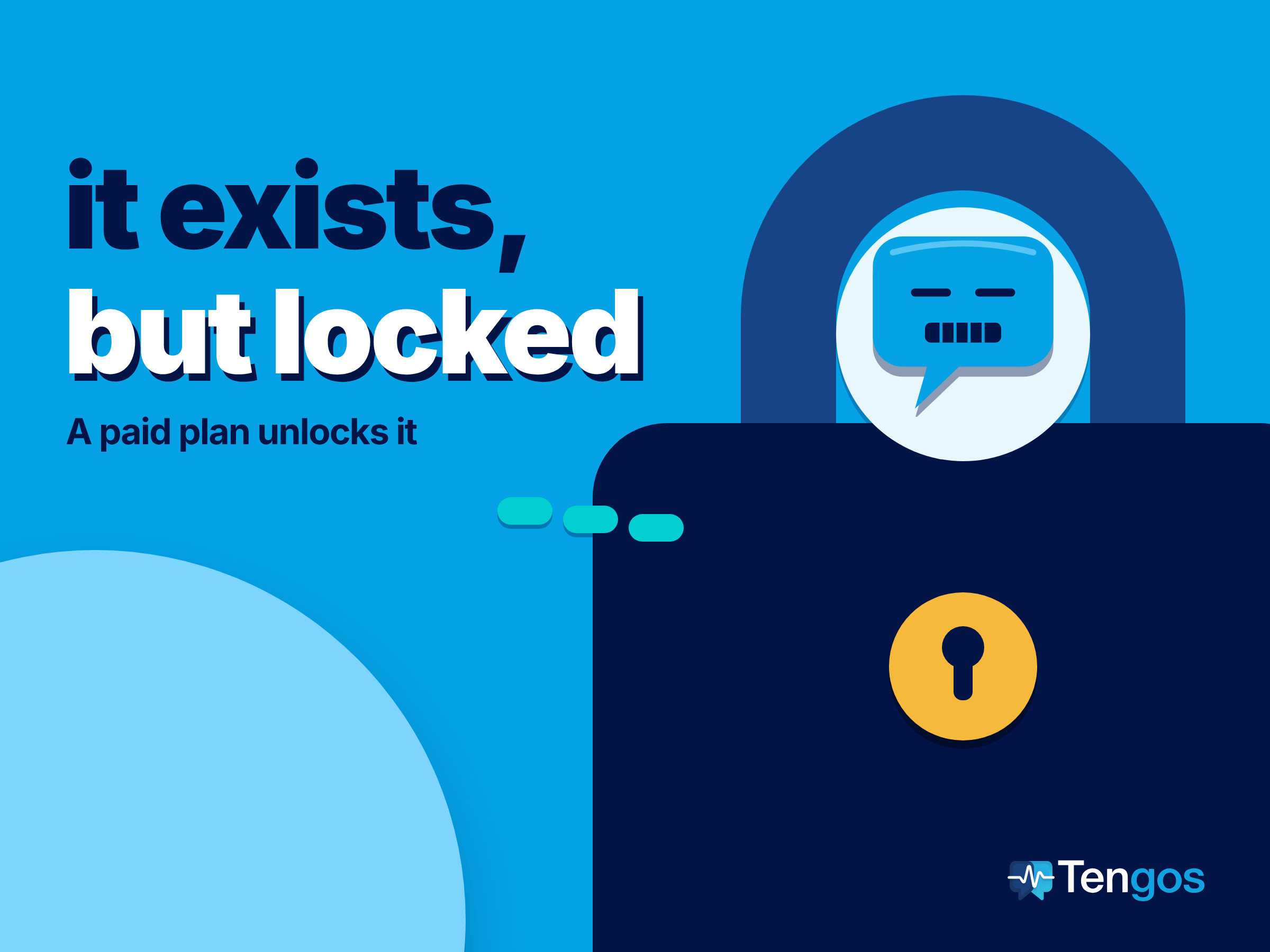 Giant padlock with a coin as the keyhole: live translated captions locked behind a paid plan, with Ten the speech-bubble character mouth zipped shut